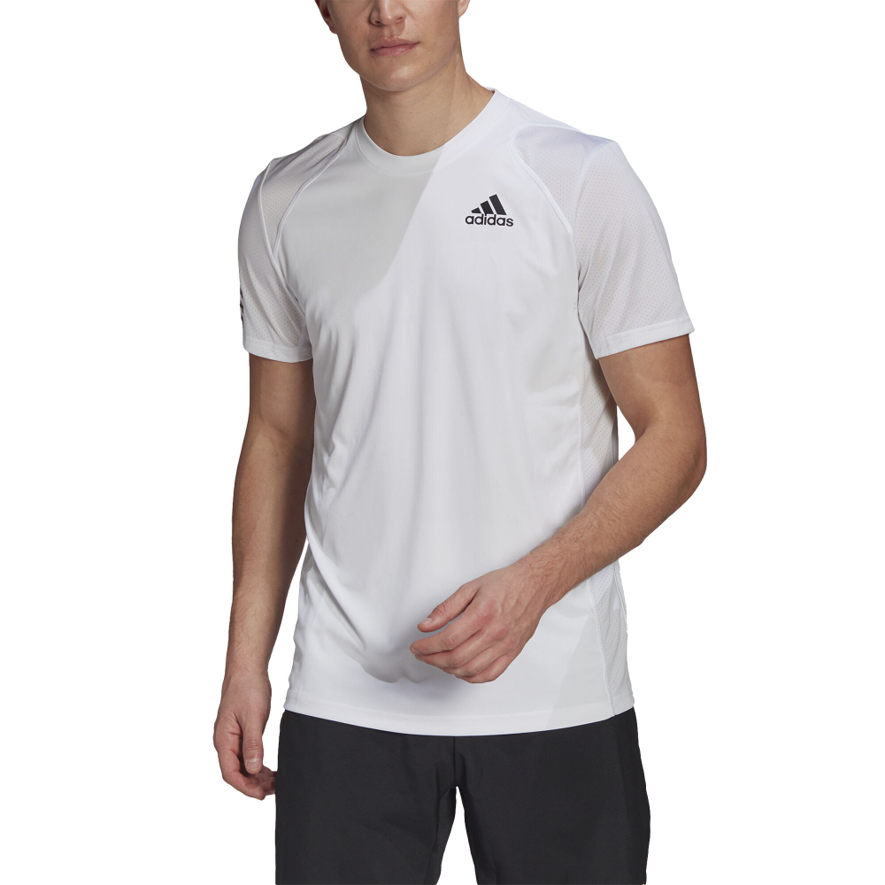 Мужское теннисное поло adidas Club 3 Stripes T-Shirt Men - White, Black