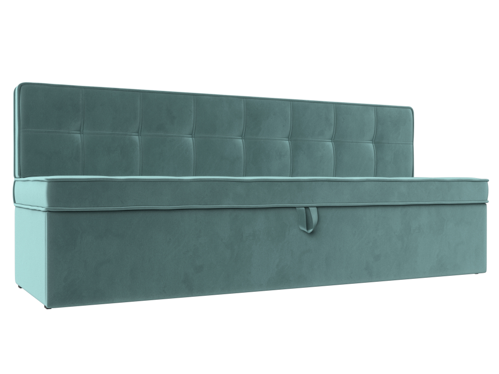 Диван кухонный прямой Техас, Бирюзовый, Велюр, 113096