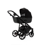 Детская универсальная коляска Adamex NOLA Natura CARBON-11 (2в1) - Черная ткань, черная экокожа