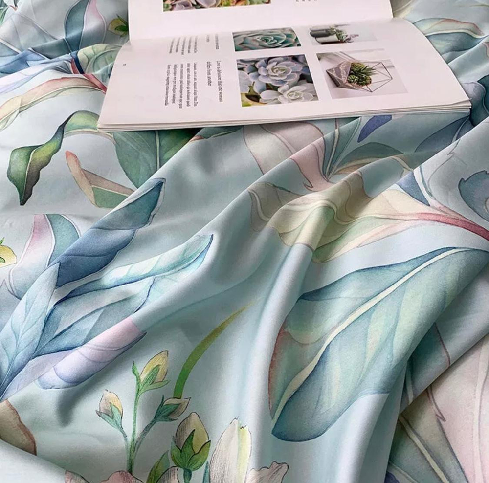 Комплект постельного белья ZEPHYR HOME ЕВРО пг. Мако-Сатин,Египетский хлопок Голубой