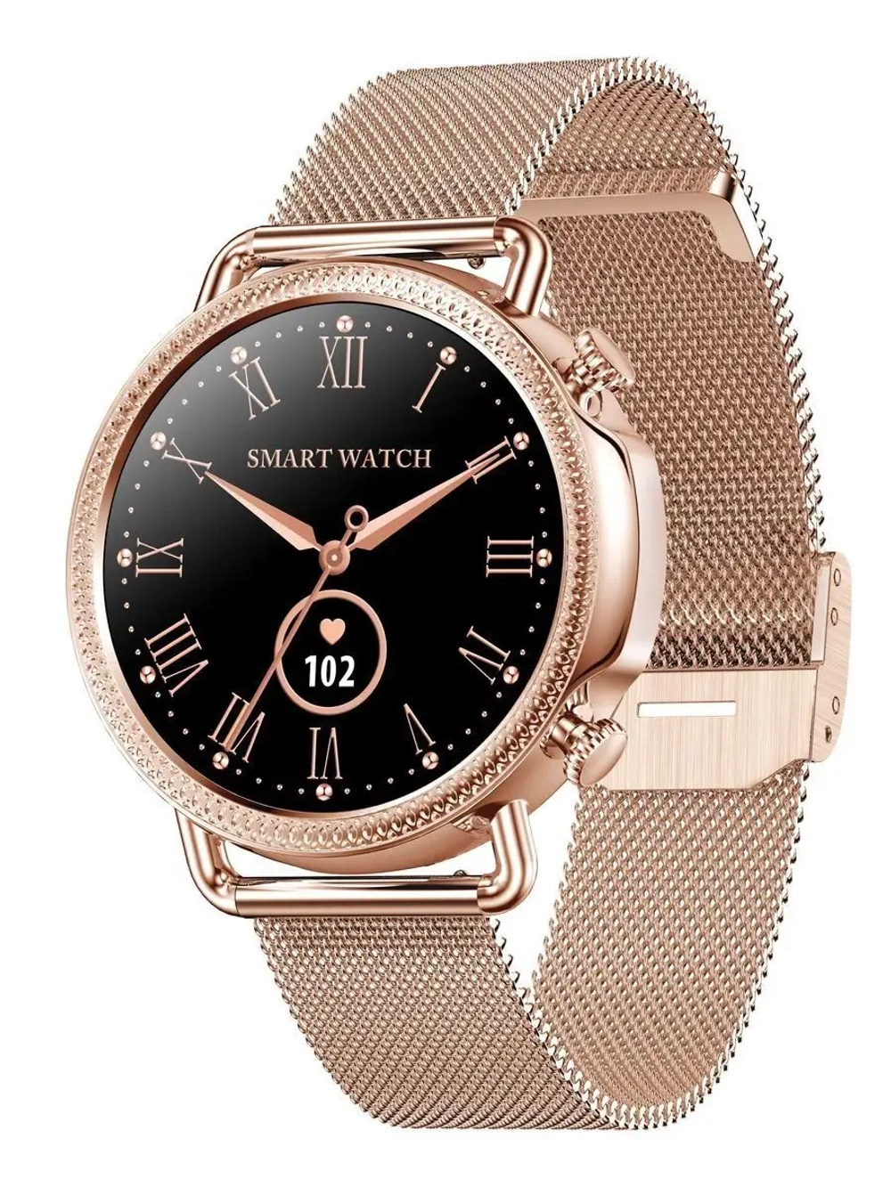 Женские смарт часы V25, умные часы с измерением давления и пульса, фитнес браслет, золото