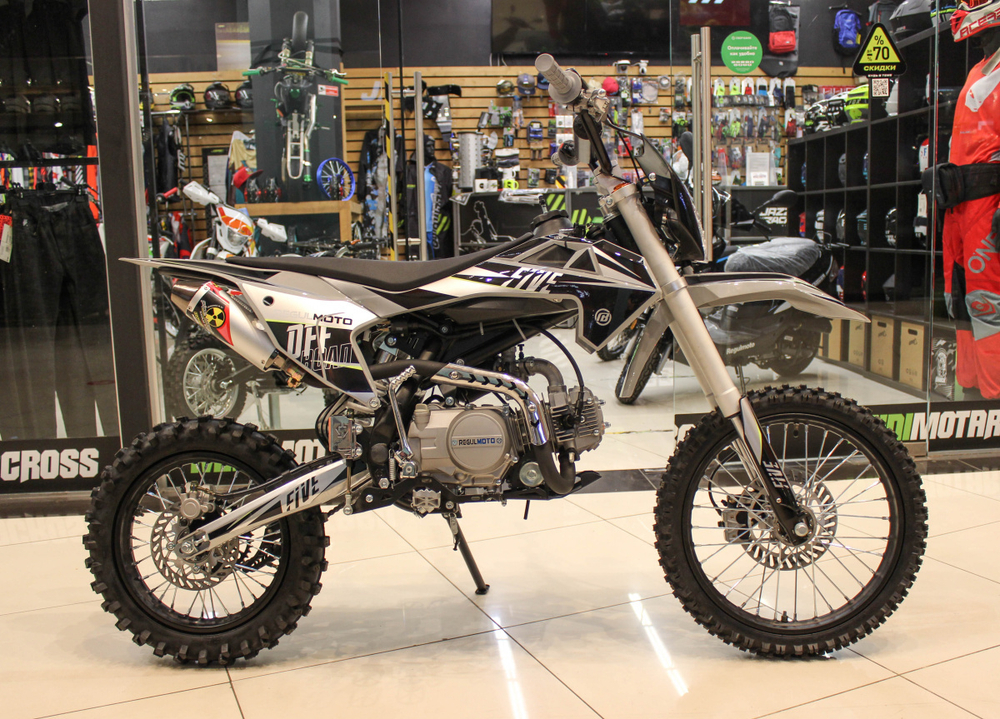 Питбайк Regulmoto FIVE YX125EA (полуавтомат КПП) (серый/черный) 17/14