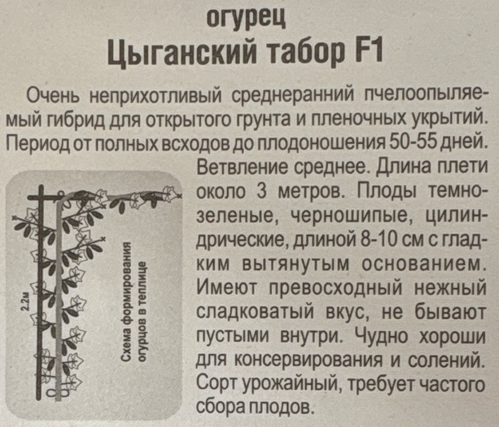 Огурец Цыганский табор F1 7 шт СМО-121