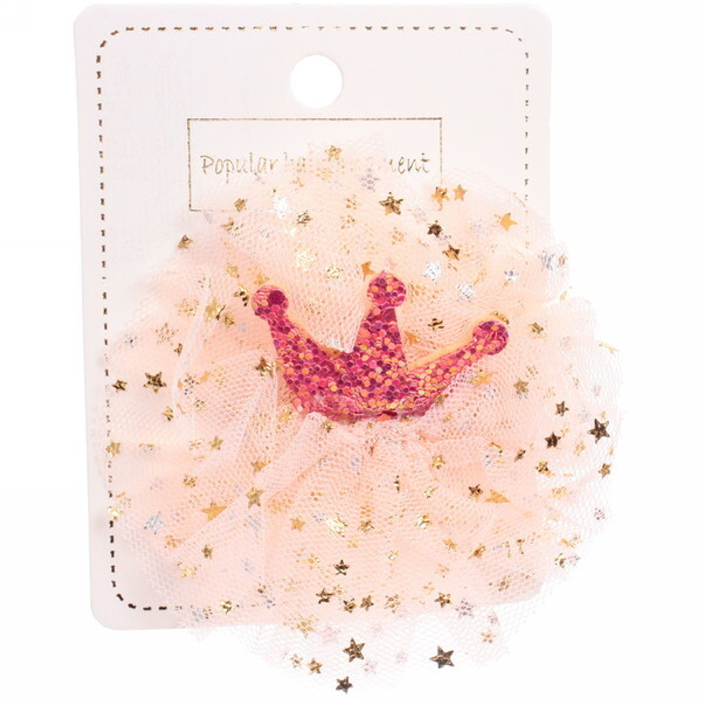 Зажим для волос детский «Корона перламутр”, микс 6 цветов, 9см