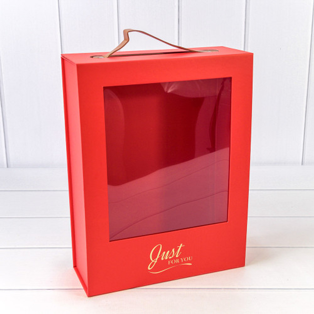 Коробка сборная 25х9.5х33 см на магнитах (Красный)