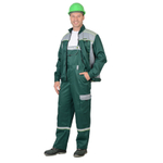 Костюм СИРИУС-ПРАКТИК-1 куртка, п/к зеленый со св. серым