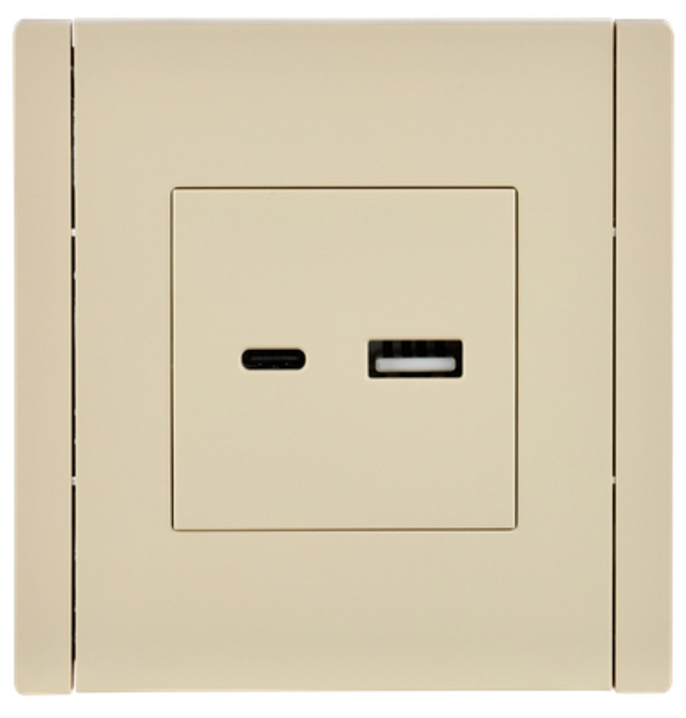 FORTE&PIANO Розетка USB A+C 3,1А FP450 ваниль IEK