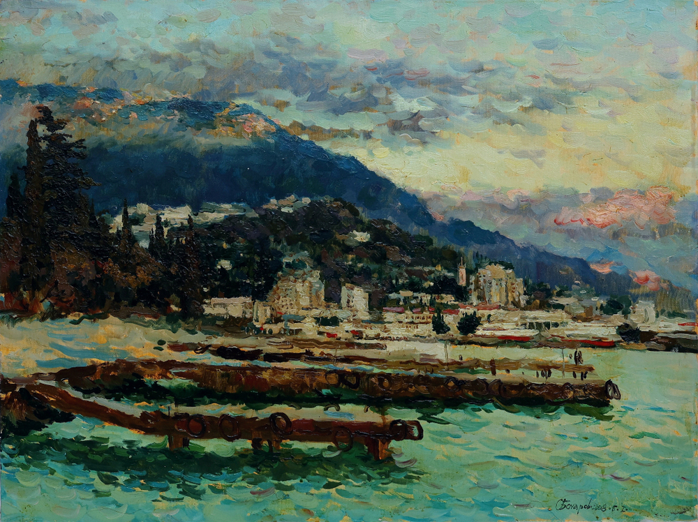 Картина Бочарова С.П. "Ялта в Январе" холст/масло 60х80