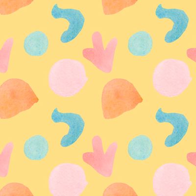 Акварельный абстрактный бесшовный паттерн на жёлтом