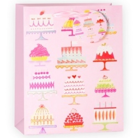 Пакет подарочный, Сладости, Розовый, с блестками, 23*18*10 см