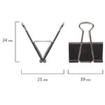 Зажим для бумаг 19мм, 12шт/упак, чёрный, Staff