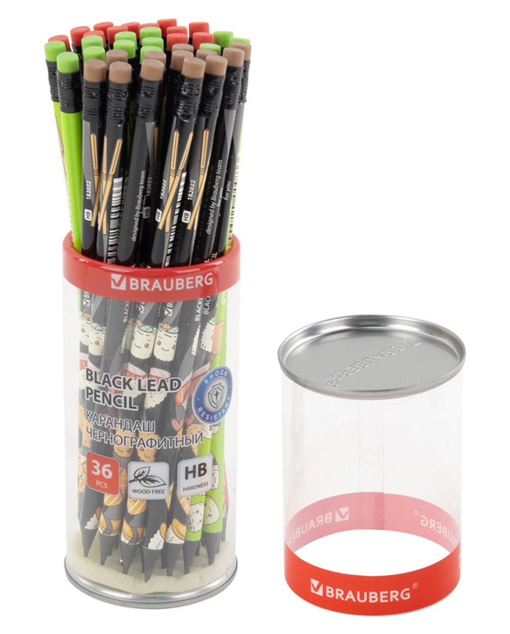 Карандаш ч/г HB "Japan food" с ластиком, корпус в ассорт. (STAFF)