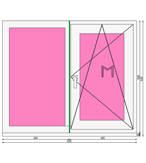 Пластиковое окно 1000 х 1200 ТермА Эко + Москитная сетка