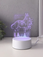 Светильник "Лошадь" LED RGB от сети RISALUX 9,5х12,9х16 см