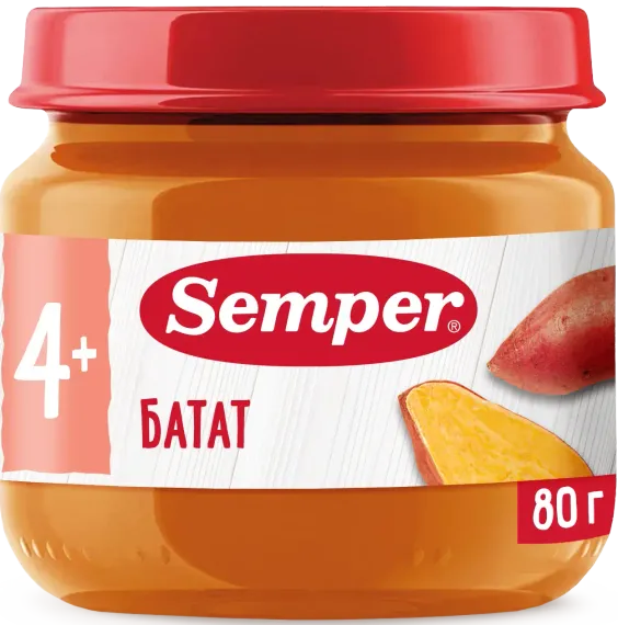 Пюре Semper батат 80г с 4 месяцев