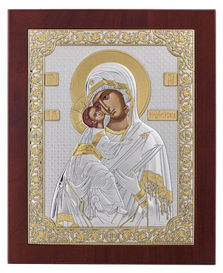 Владимирская БМ, икона прямоугольная с рамкой, красное дерево 185х235