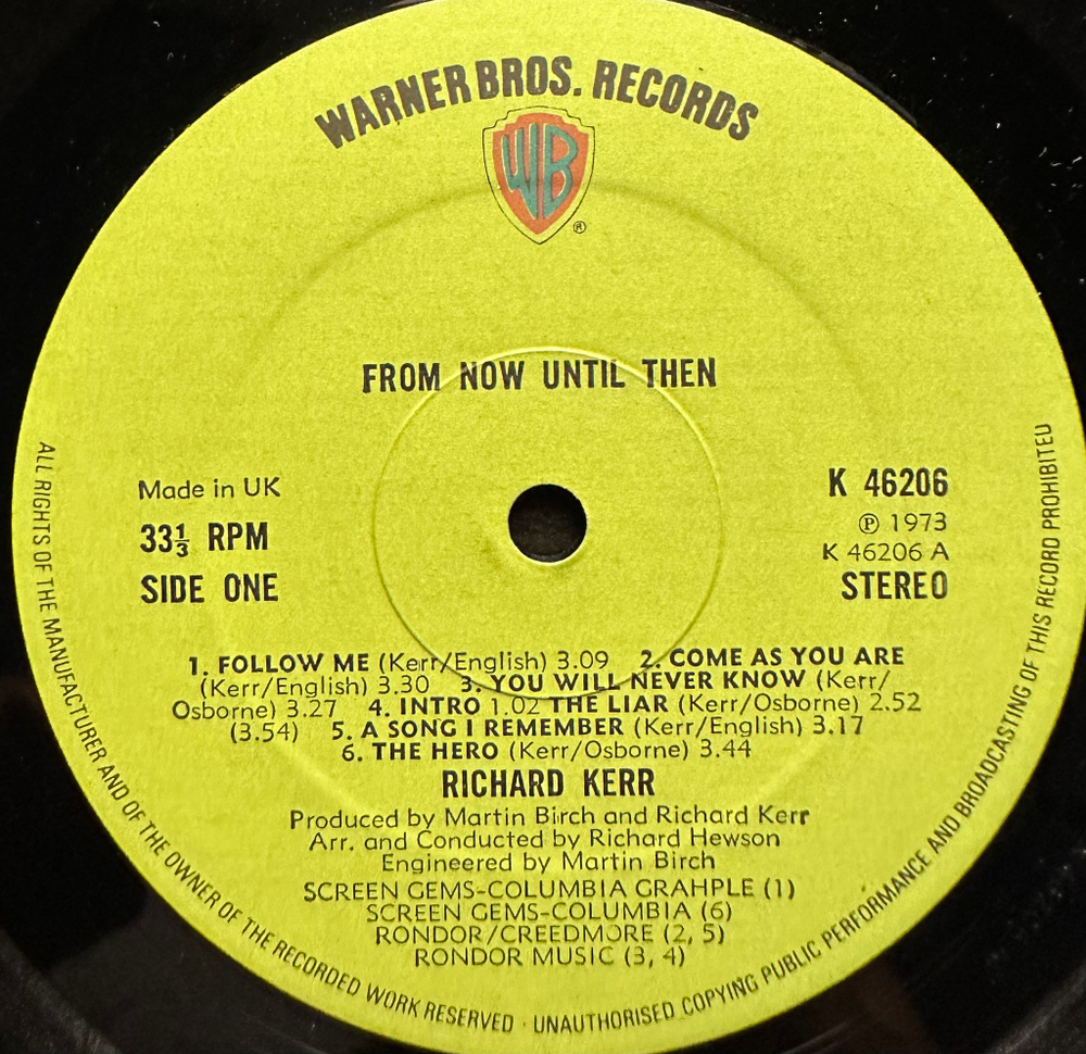 Richard Kerr - From Now Until Then (Англия 1973г.)