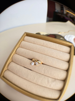 Кольцо с подвеской сердце и натуральной жемчужиной