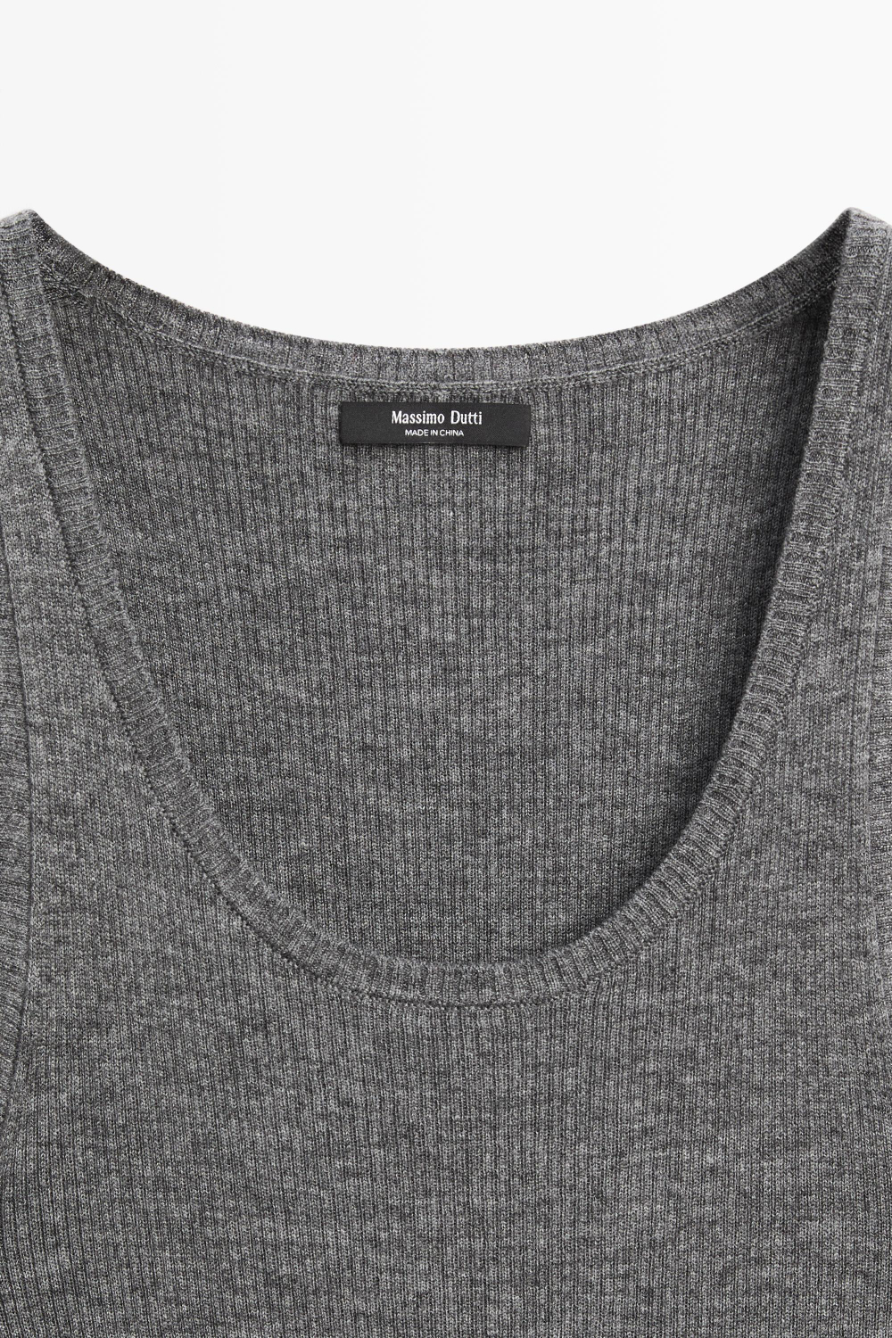 Massimo Dutti Топ из шерсти в рубчик, серый