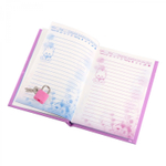 Блокнот в футляре, 14,5 см * 20,5 см, 7БЦ, Alingar, ламинация, замочек, вн.блок с дизайном, в линию, 45 л., "Девушка с котенком"