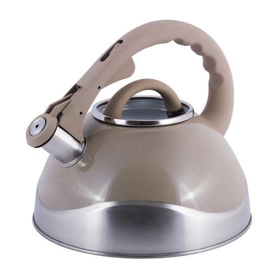 Чайник 3 л. из нержавеющей стали со свистком Kamille KM-0686A и стеклянной крышкой