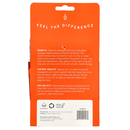 Cleanlogic, Sport, отшелушивающее средство для тела, большое, черное, 1 шт.