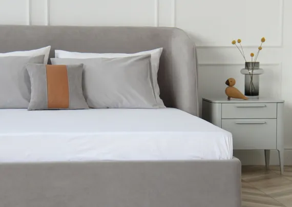 Кровать с подъемным механизмом Classic 160 см (серый, велюр)