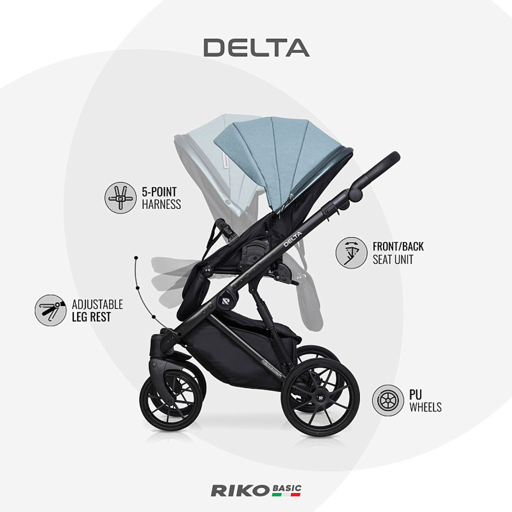 Детская коляска Riko Basic Delta 3 в 1 02 Ocean