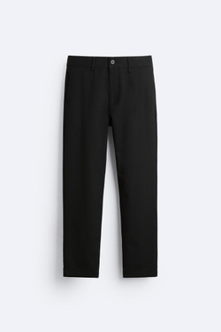 ZARA БРЮКИ КОМФОРТНОЙ ПОСАДКИ ИЗ РЕЛЬЕФНОЙ ТКАНИ, ЧЕРНЫЙ