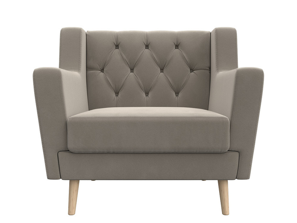 Кресло Брайтон Люкс, Бежевый, Микровельвет, 108897