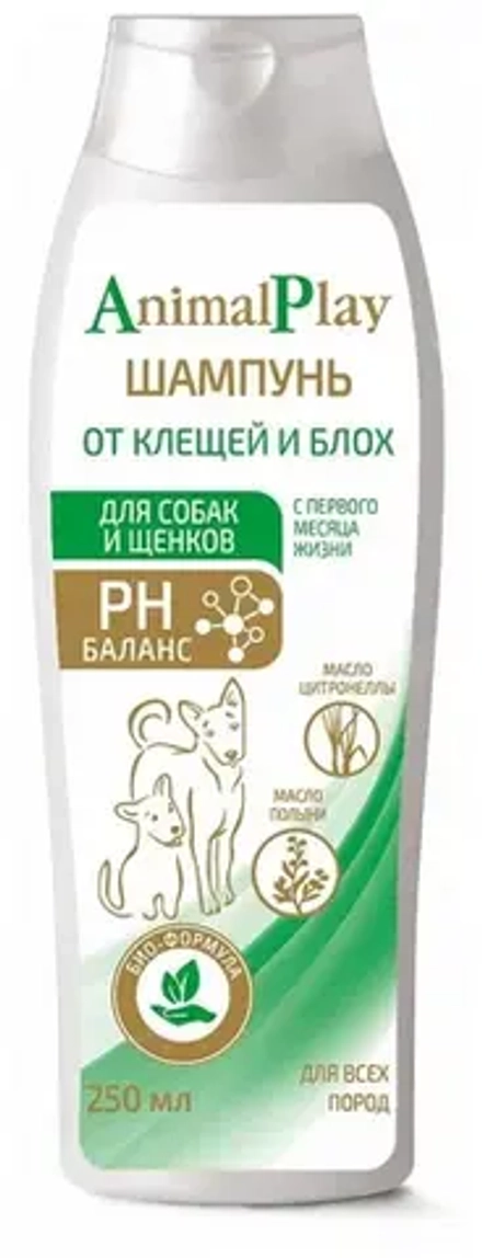 ANIMAL PLAY Шампунь для собак и щенков репеллентный 0,25 л