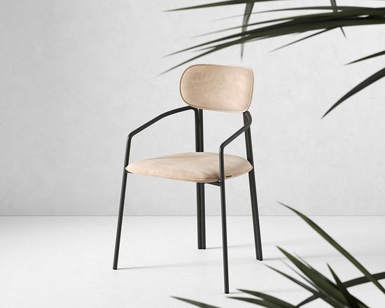 Стул ror, round, велюр, черный/бежевый