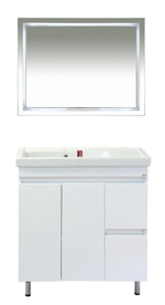 Тумба MISTY Фостер - 80 напольная с 2 ящ. правая c умывальником