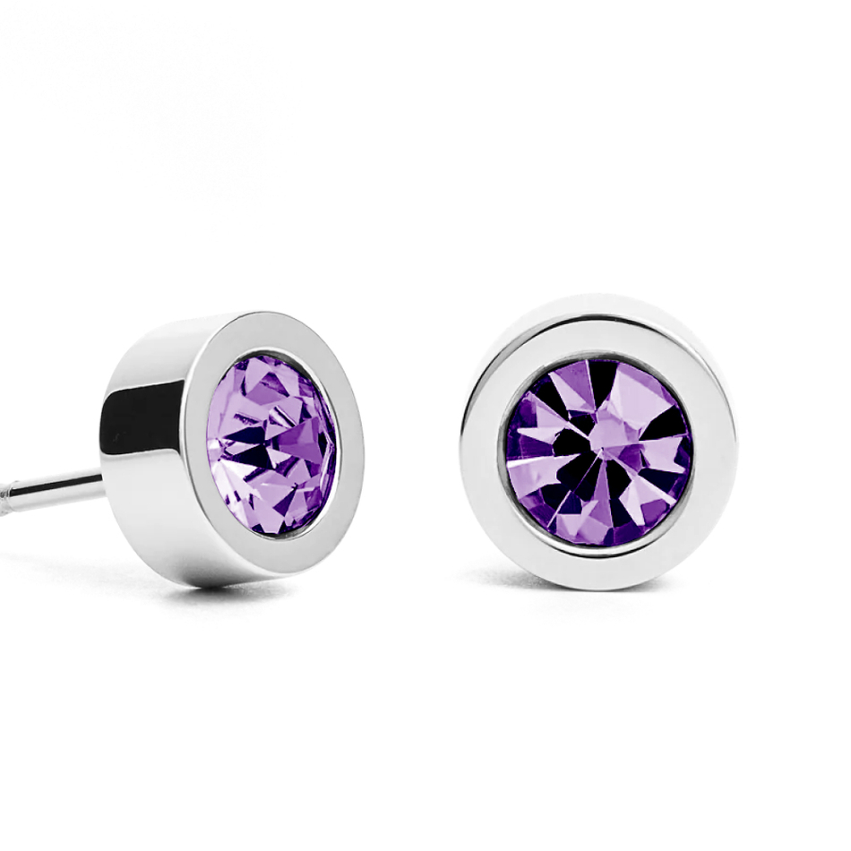 Серьги пусеты Fiore Luna Amethyst 5х2,5 мм SWE125 AM S