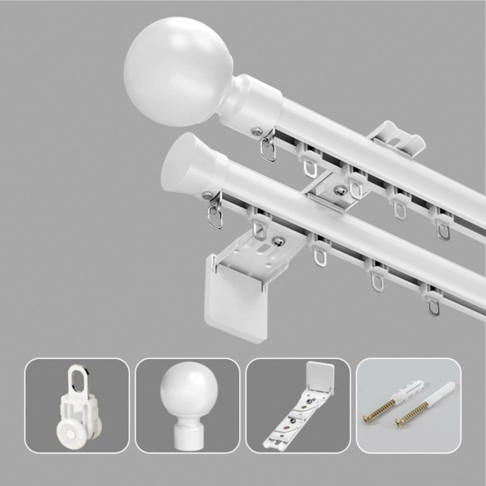 Прочный алюминиевый карниз для штор, настенный монтаж