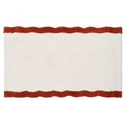 Коврик для ванной с кантом терракотового цвета из коллекции Trendy Ruffles, 50x80 см
