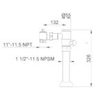 Кран смывной Protemp для писсуара наружного монтажа 1"G 07092.B