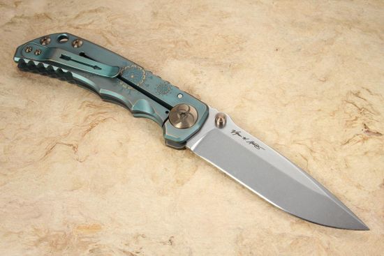 Нож Spartan Blades Harsey Plague Doctor, сталь S45VN, рукоять - зеленый титан