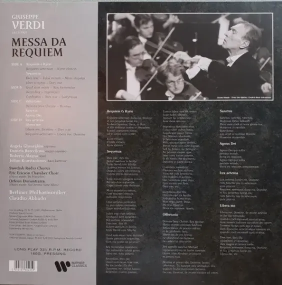 Giuseppe Verdi, Claudio Abbado, Berliner Philharmoniker – Messa da Requiem 2LP