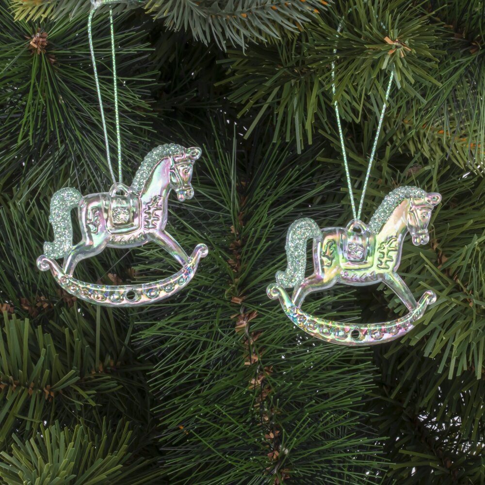 GAEM Набор из 2шт Украшение новогоднее "Лошадка", L5,5 W0,5 H4,5 см