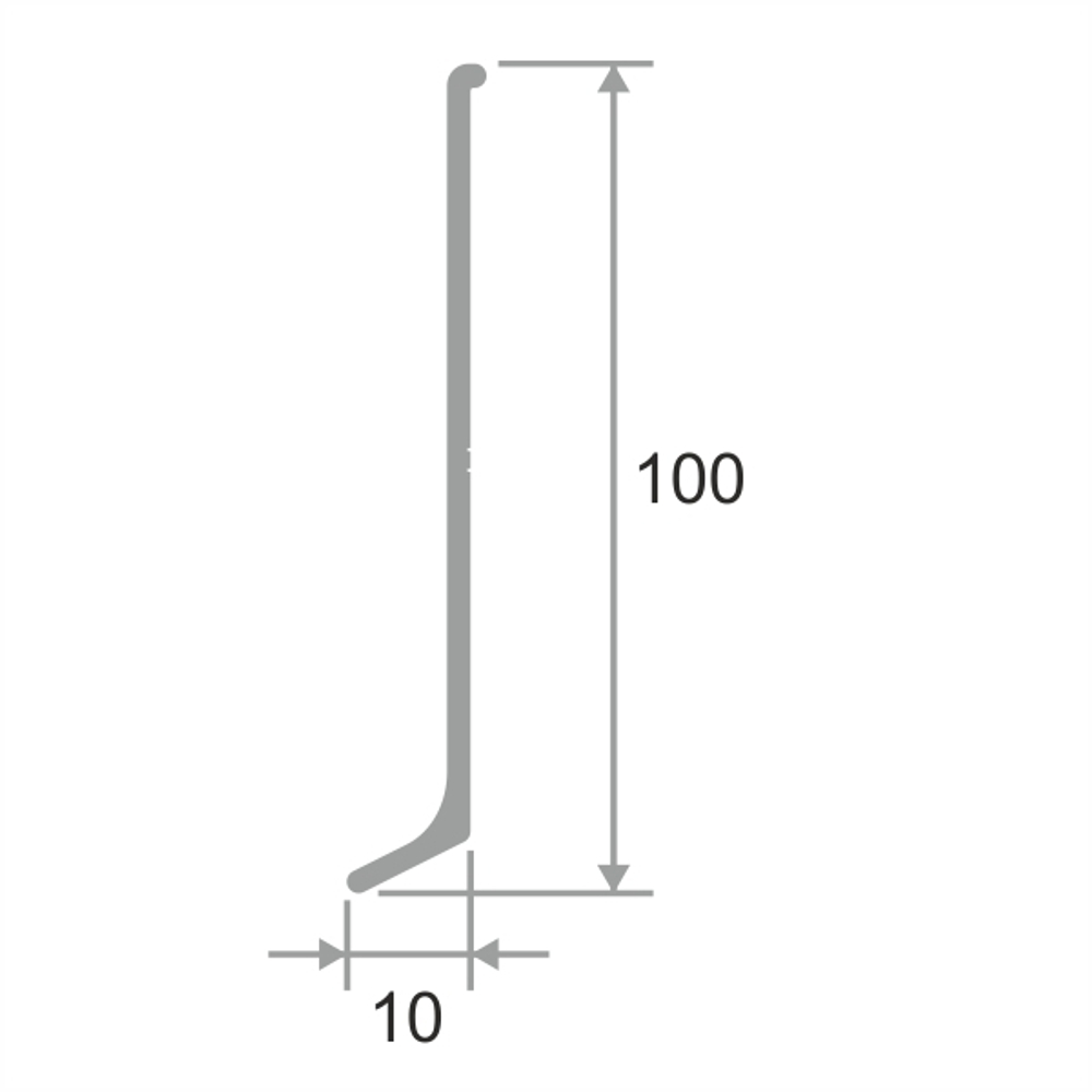 Алюминиевый плинтус ПЛ-80 серебро матовое 3000 мм