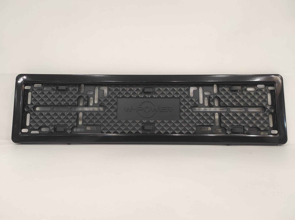 8410 - G / Рамка госномера W-POWER пластик (ромбический) + глянцевая вставка (за 1 шт.)