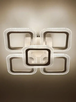 Люстра потолочная светодиодная с пультом ДУ Rivoli Nikki 6112-105 белая 80 Вт LED 2800К - 6200К, светильник на кухню, в детскую, в спальню