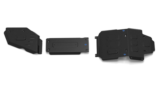 Защита радиатора, картера, КПП и РК Rival для Toyota Land Cruiser 300 (V - 3.5; 4.0) (без KDSS) 2021-н.в., сталь 1.8 мм, 3 части, с крепежом, штампованная, K111.9551.1