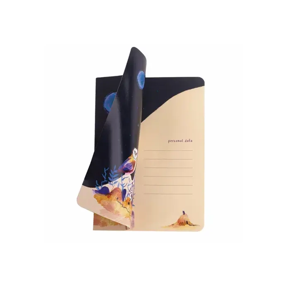 Тетрадь 40 л клетка BRAUBERG обложка SoftTouch, фольга, бежевая бум. 70 г/м2, Совы 403780