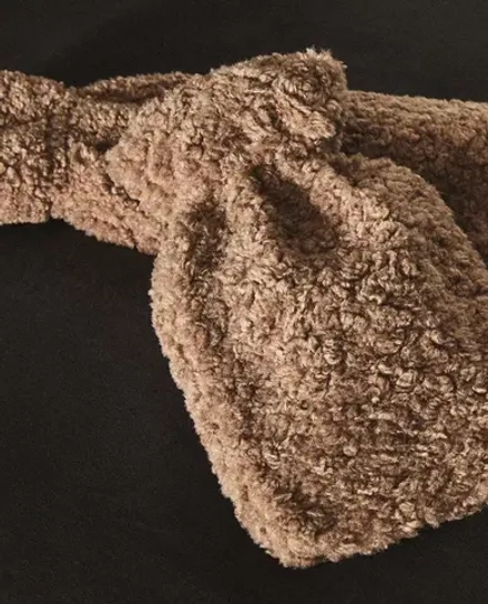 ZARA HOME ГРЕЛКА ИЗ ИСКУССТВЕННОГО МЕХА, КОРИЧНЕВЫЙ