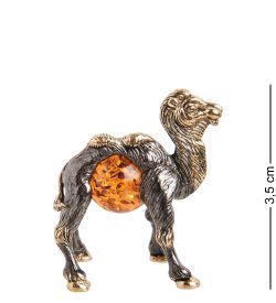 Народные промыслы AM- 773 Фигурка «Верблюжонок» (латунь, янтарь)