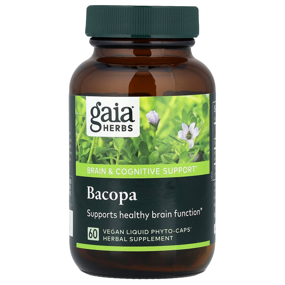 Gaia Herbs, бакопа, 60 веганских капсул Phyto-Caps® (350 мг в 1 капсуле)