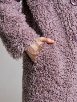 Шуба женская чебурашка тедди эко, сиреневая, SilverFox