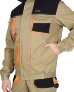 Костюм СИРИУС-МАНХЕТТЕН куртка, брюки песочный с оранж. и черным тк. мех. стрейч пл. 250г/кв.м